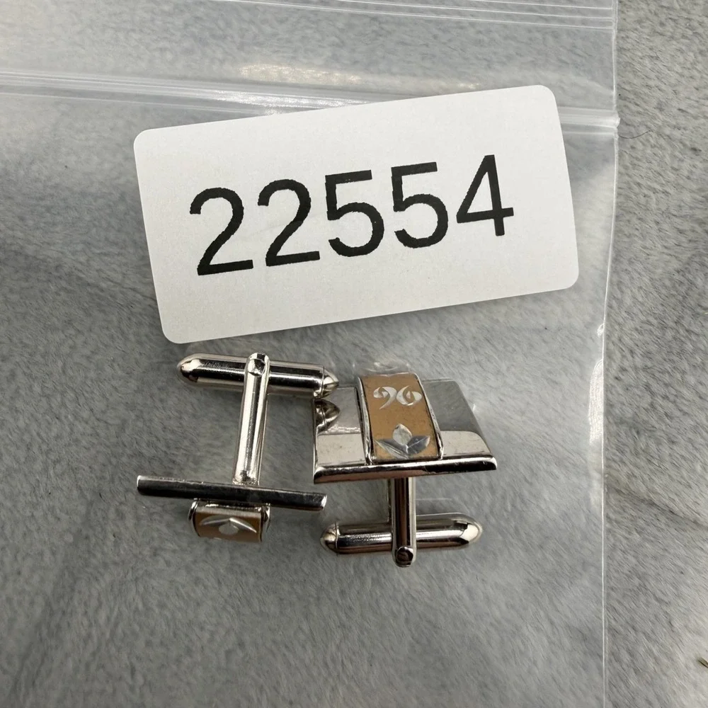 Vintage‎ Swank Cufflinks Silver Tone Engraved